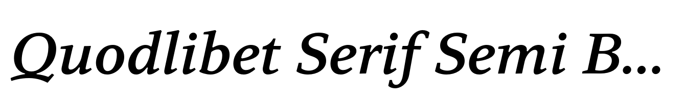 Quodlibet Serif Semi Bold Italic